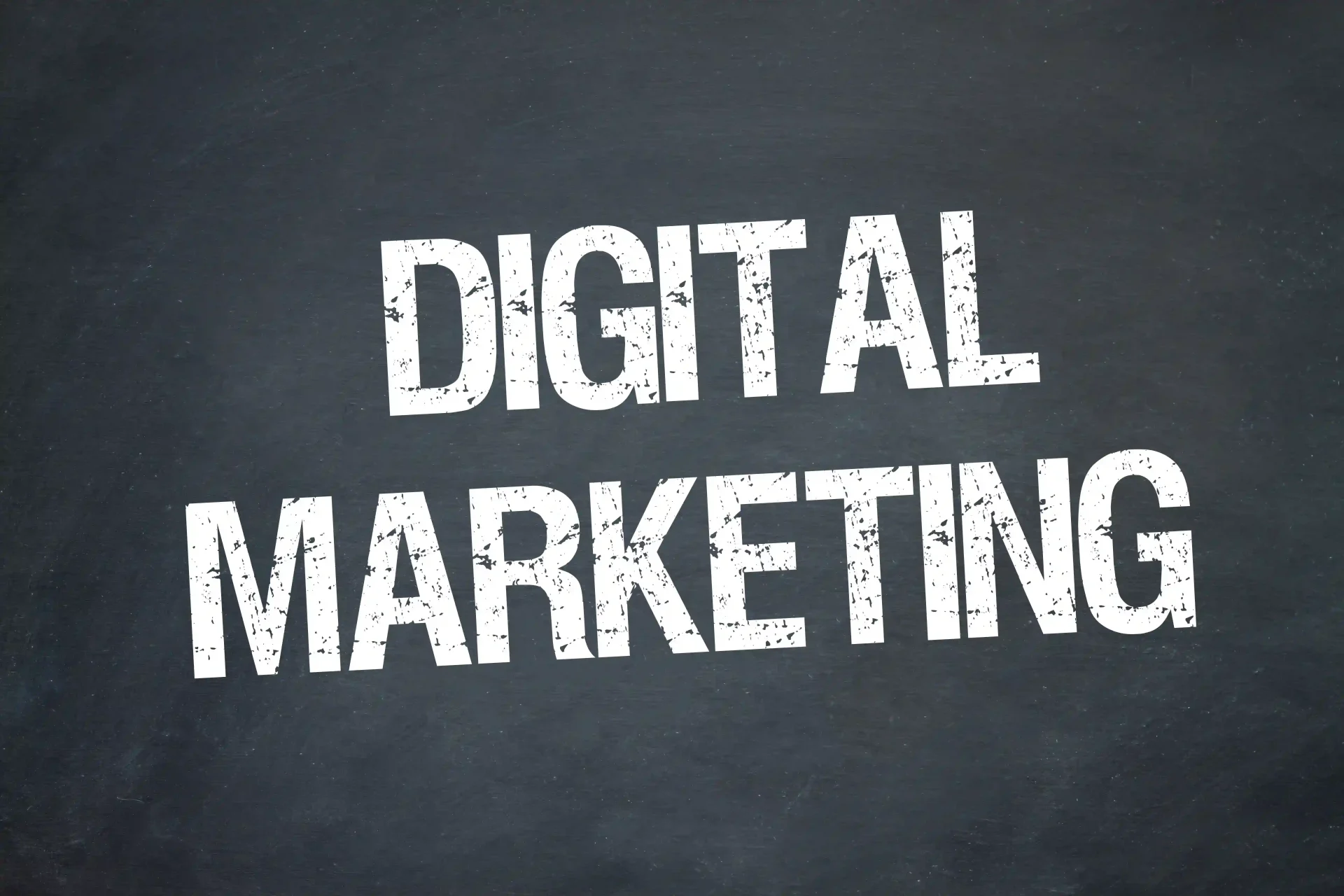 Digital marketing in white color on a gray bottom.