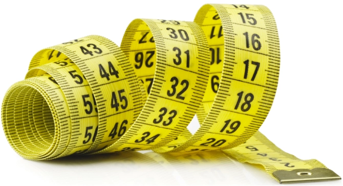 mattband-gul-farg-vit-bakgrund Yellow measuring tape on a white background