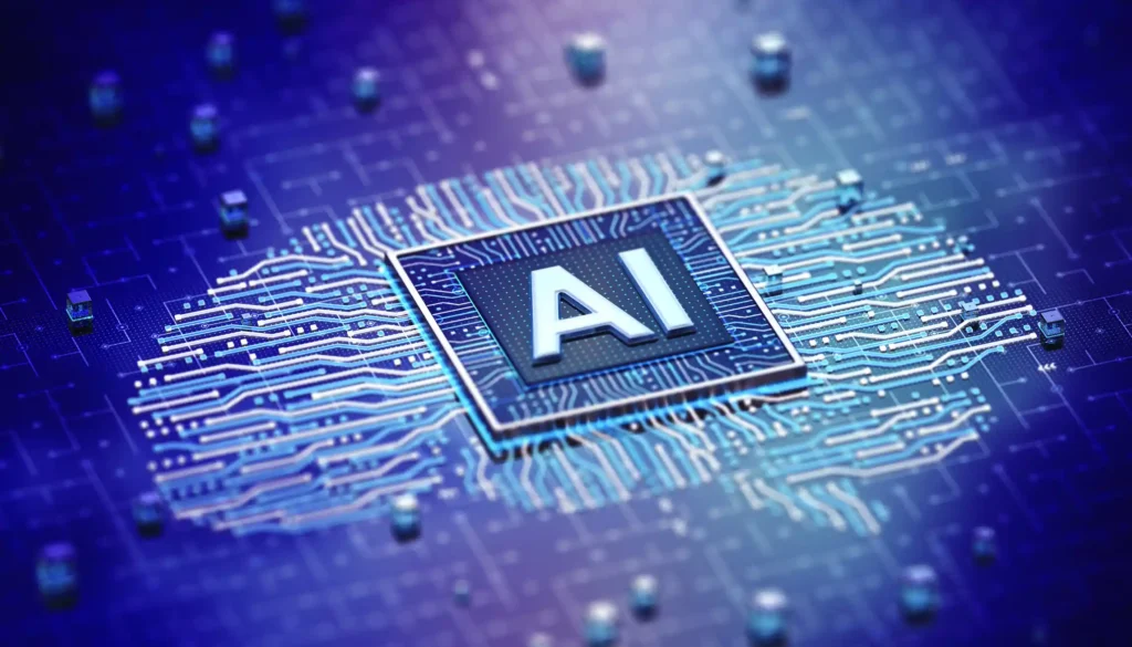 AI chip illustration on circuit board symbolizing AI’s growing influence on search, discovery, and SEO performance in the digital landscape.