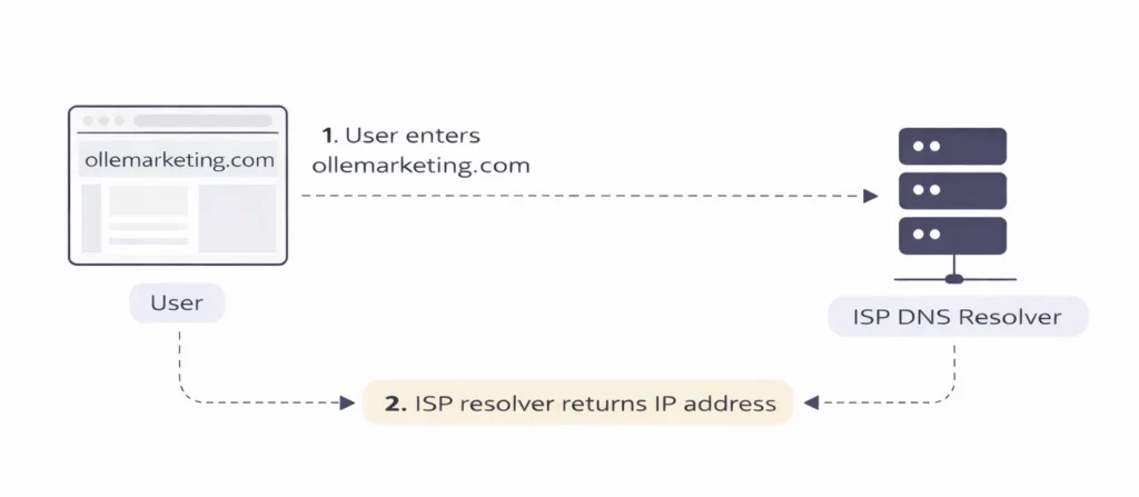 DNS resolver returns the correct IP address to the user after querying servers, enabling the browser to connect to the requested website.